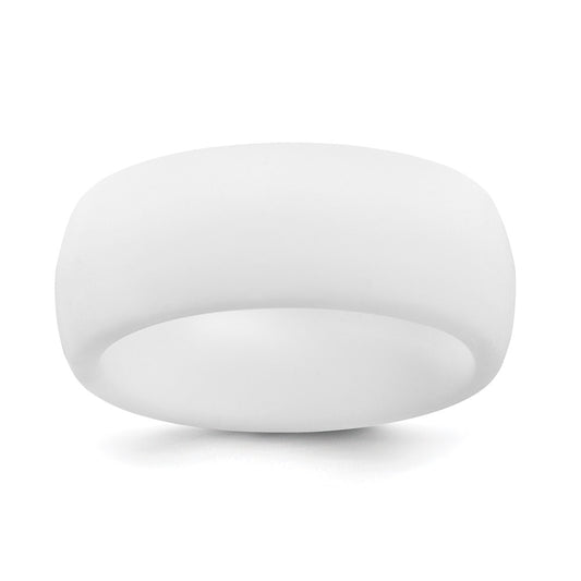 Silicone White 8.7mm Domed Band Size 8