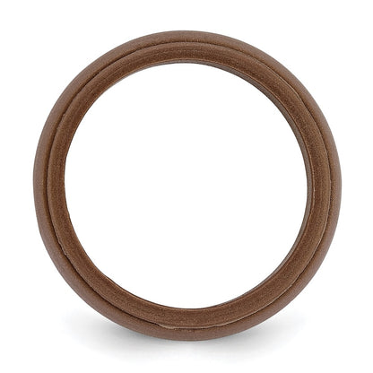 Silicone Bronze Metallic 8mm Ridged Edge Band Size 9