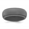 Silicone Dark Grey 8mm Ridged Edge Band Size 13