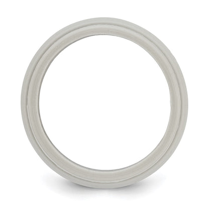 Silicone Grey 8mm Ridged Edge Band Size 12