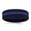 Silicone Black with Blue Line Center 7.5mm Flat Band Size 7
