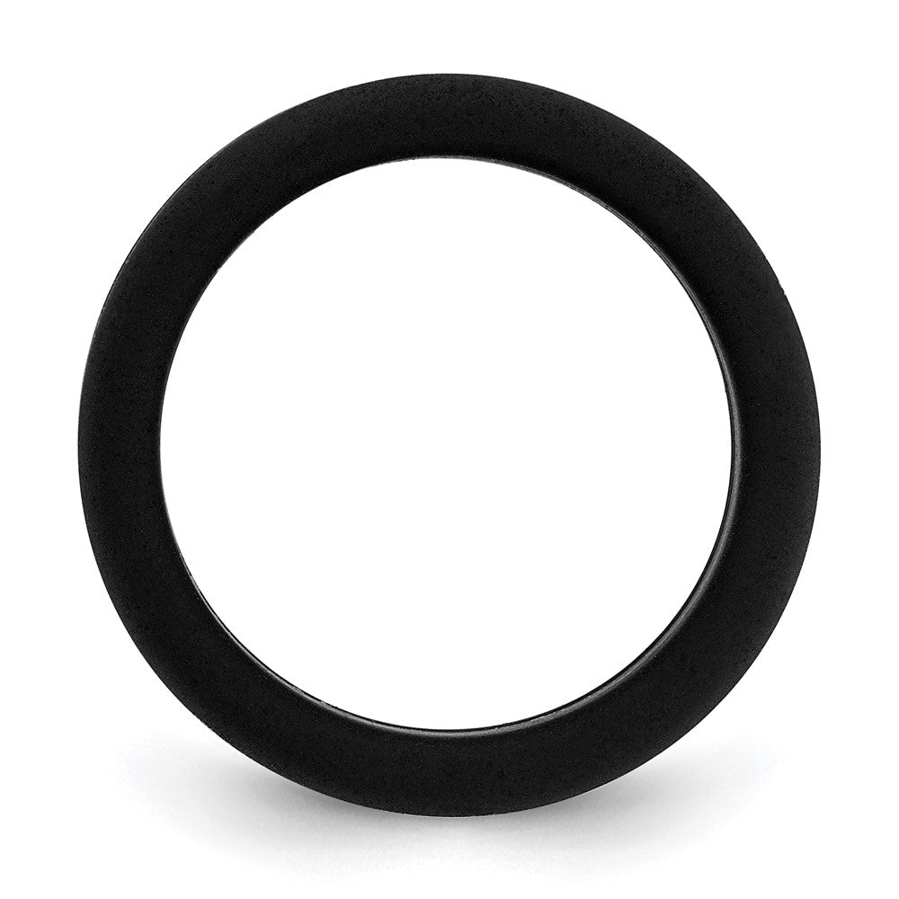 Silicone Black with Grey Line Center 7.5mm Flat Band Size 13