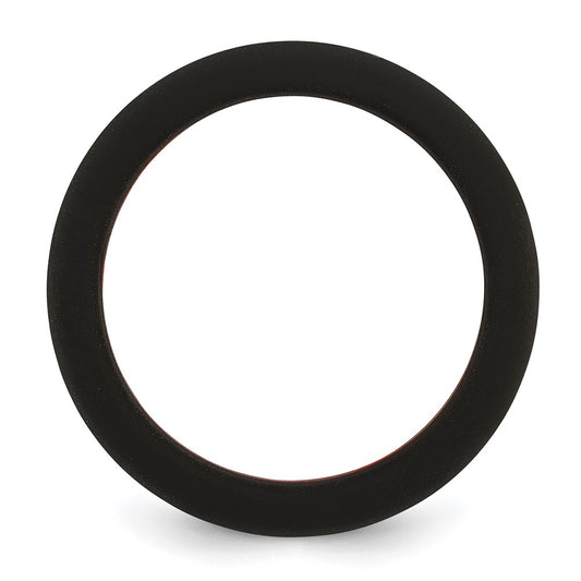 Silicone Black with Red Line Center 7.5mm Flat Band Size 10