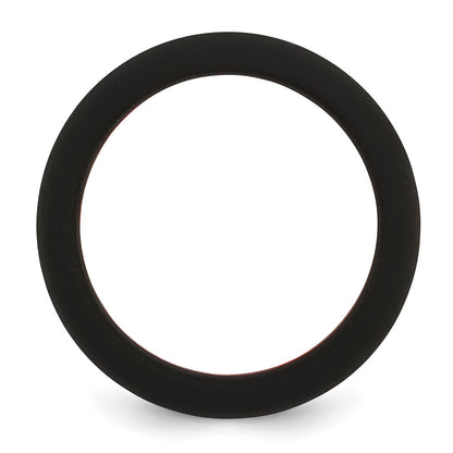 Silicone Black with Red Line Center 7.5mm Flat Band Size 13