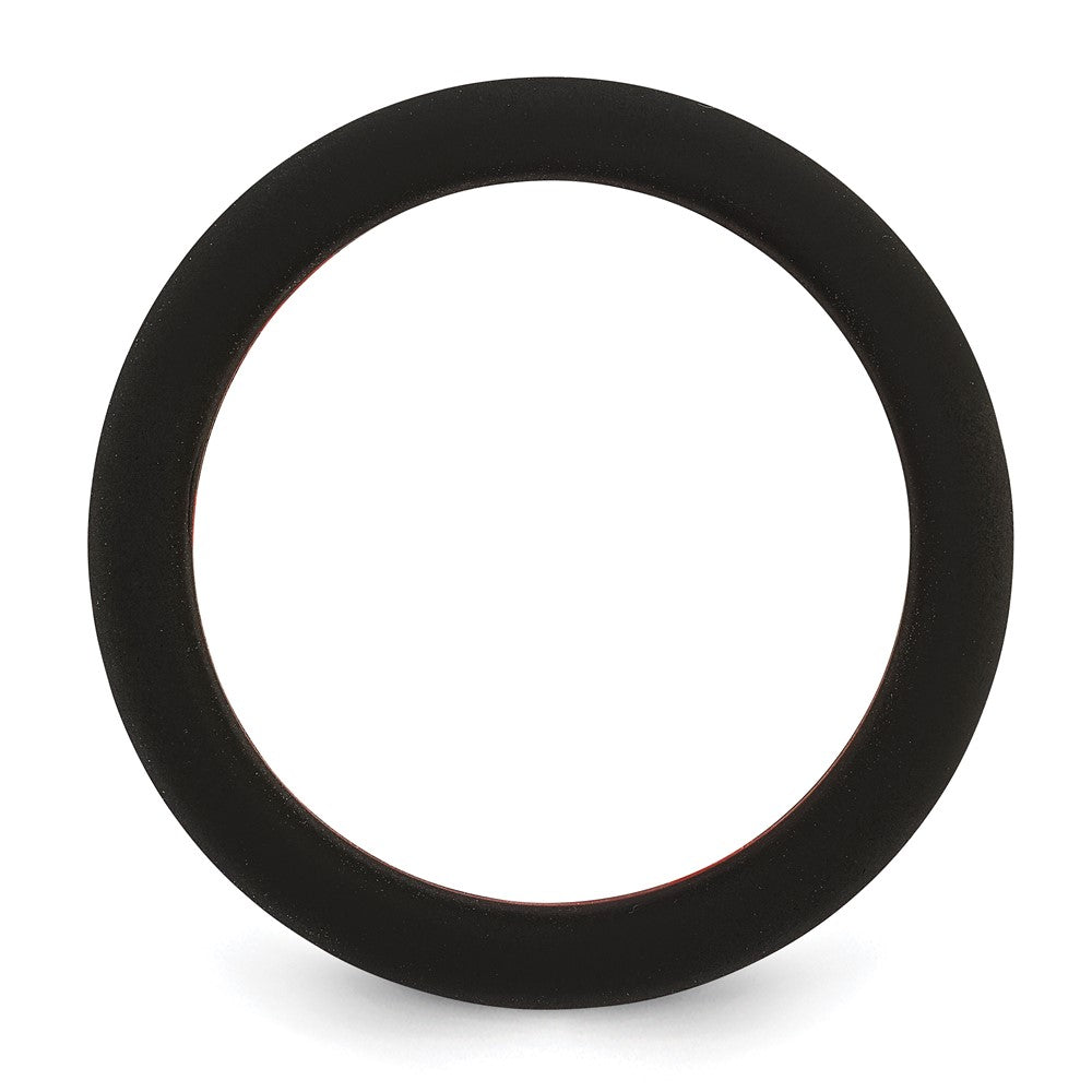 Silicone Black with Red Line Center 7.5mm Flat Band Size 12