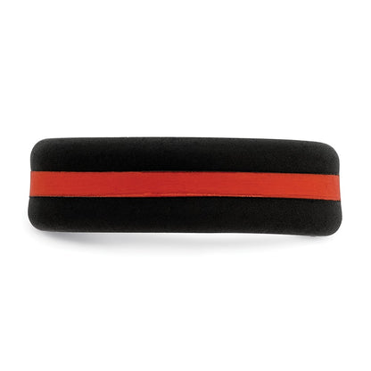 Silicone Black with Red Line Center 7.5mm Flat Band Size 11
