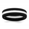 Silicone Black with White Line Center 7.5mm Flat Band Size 12