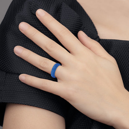 Silicone Blue Mermaid Pattern 5.7mm Domed Band Size 10