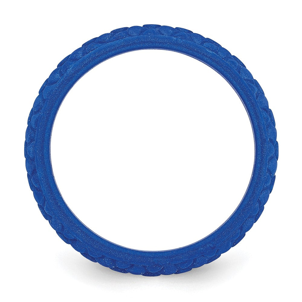 Silicone Blue Mermaid Pattern 5.7mm Domed Band Size 10