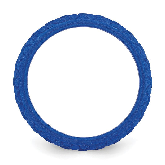 Silicone Blue Mermaid Pattern 5.7mm Domed Band Size 10