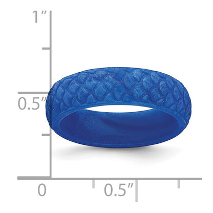 Silicone Blue Mermaid Pattern 5.7mm Domed Band Size 5