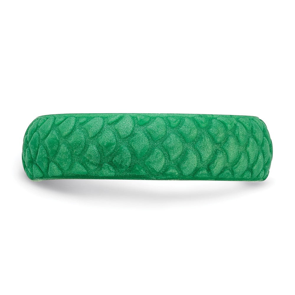 Silicone Green Mermaid Pattern 5.7mm Domed Band Size 10
