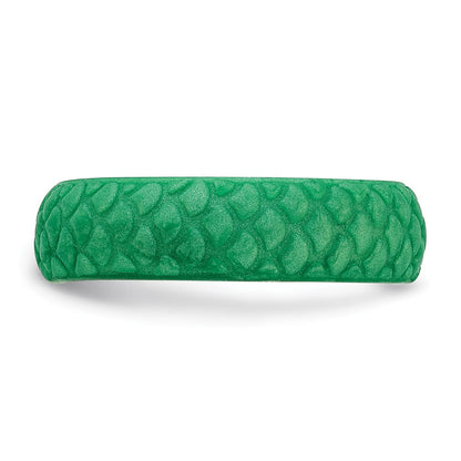Silicone Green Mermaid Pattern 5.7mm Domed Band Size 8