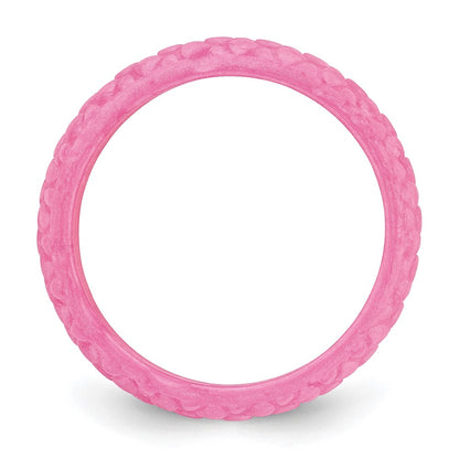 Silicone Pink Mermaid Pattern 5.7mm Domed Band Size 8