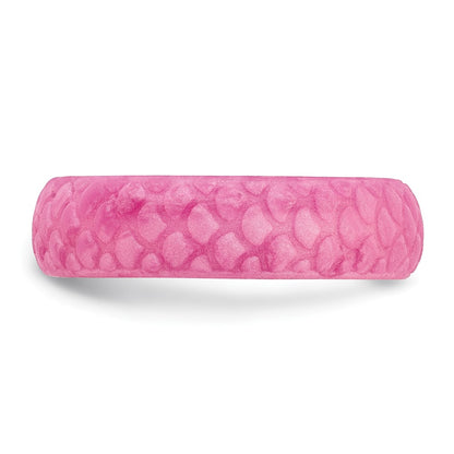 Silicone Pink Mermaid Pattern 5.7mm Domed Band Size 5