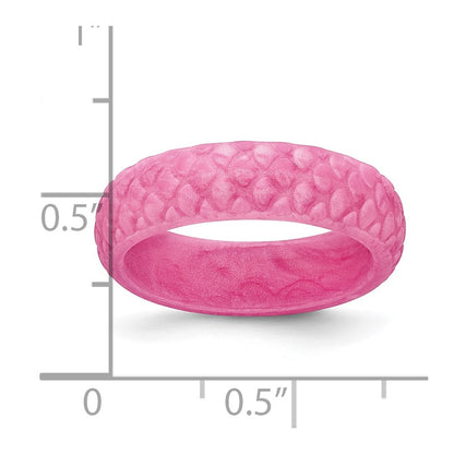 Silicone Pink Mermaid Pattern 5.7mm Domed Band Size 5