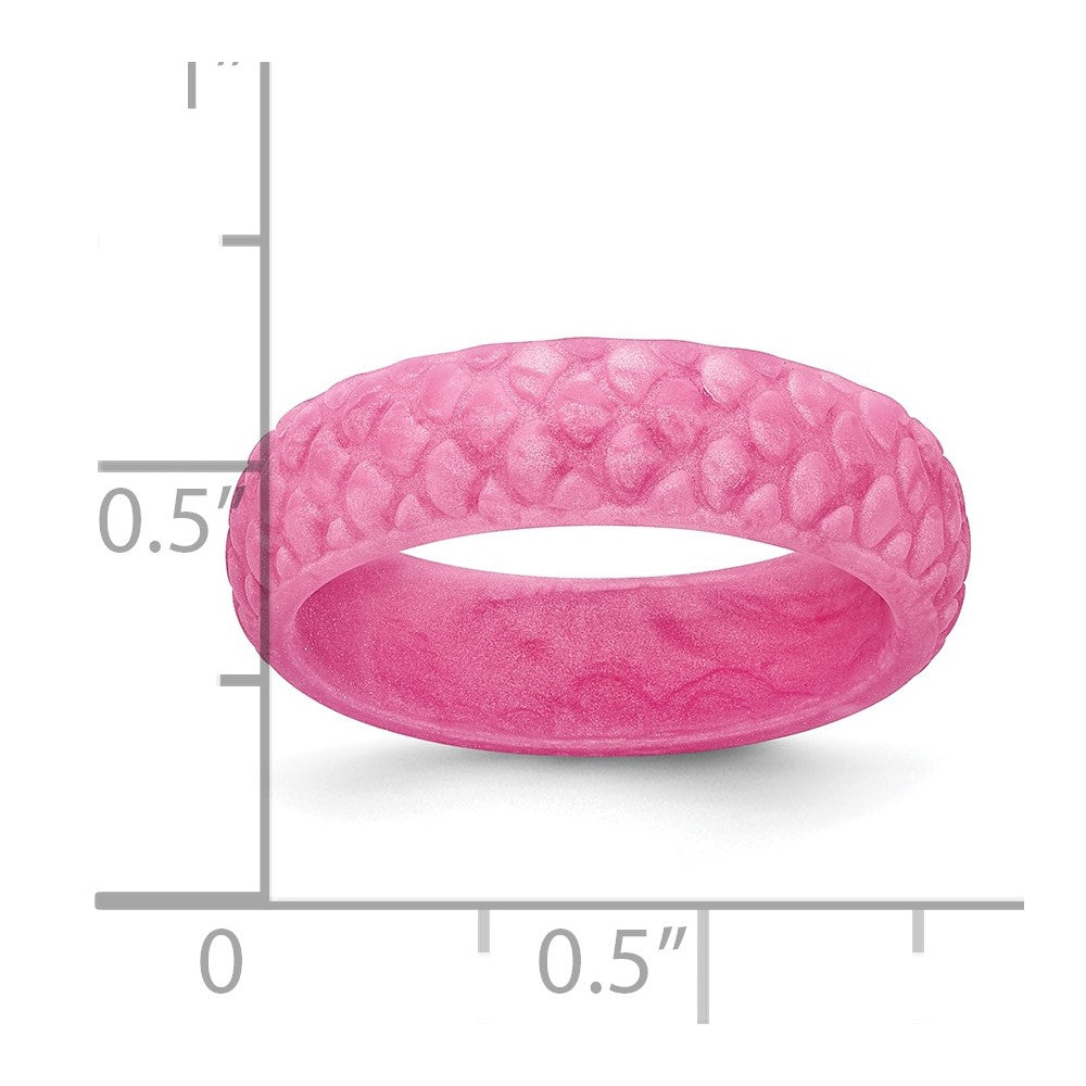 Silicone Pink Mermaid Pattern 5.7mm Domed Band Size 7