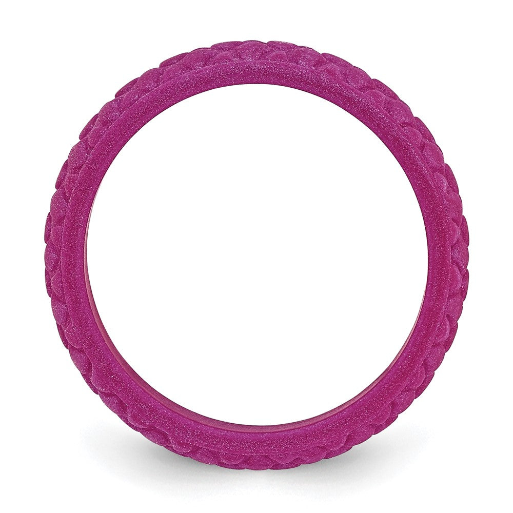 Silicone Purple Mermaid Pattern 5.7mm Domed Band Size 8