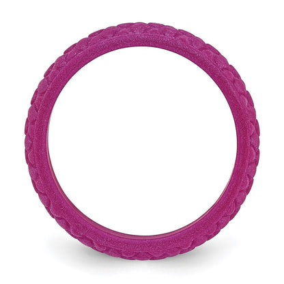 Silicone Purple Mermaid Pattern 5.7mm Domed Band Size 8