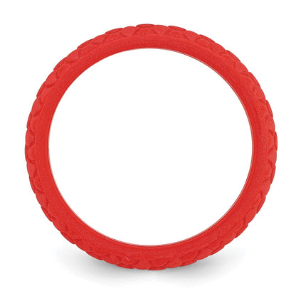 Silicone Red Mermaid Pattern 5.7mm Domed Band Size 8