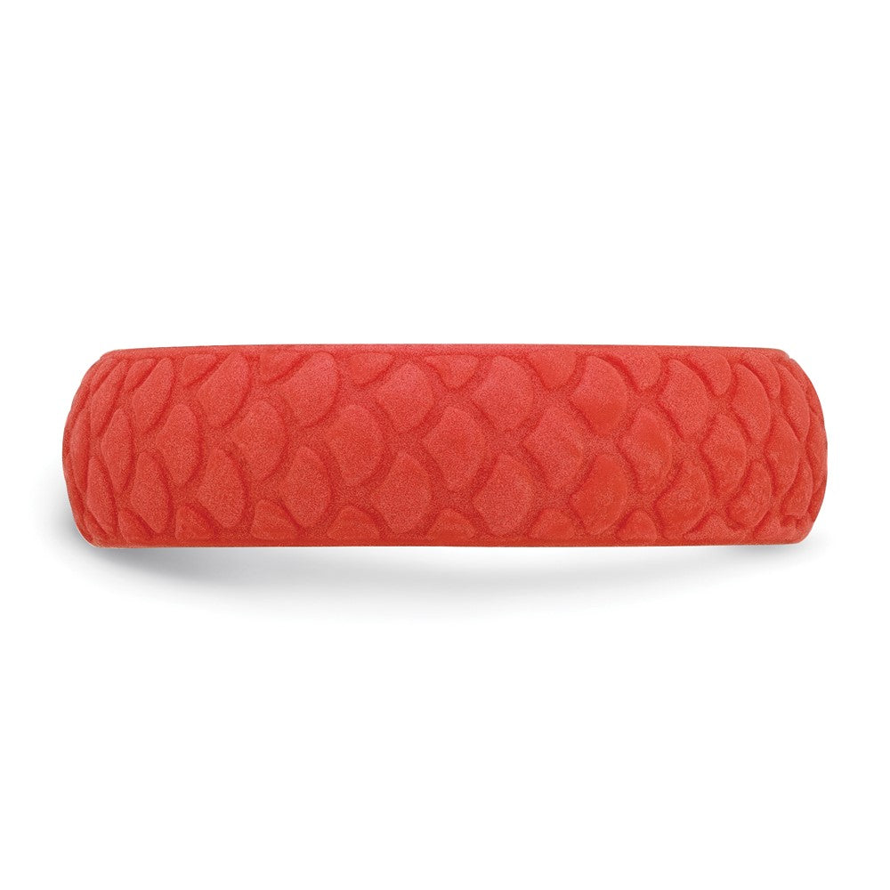 Silicone Red Mermaid Pattern 5.7mm Domed Band Size 7