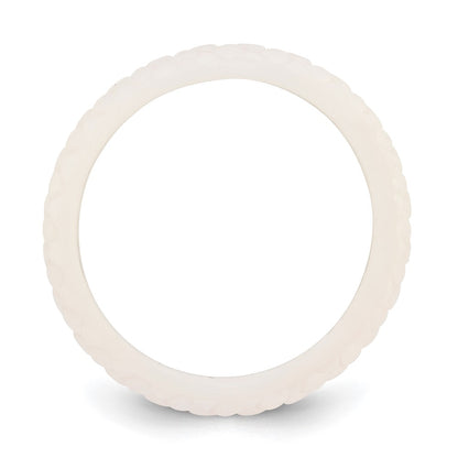 Silicone White Mermaid Pattern 5.7mm Domed Band Size 8