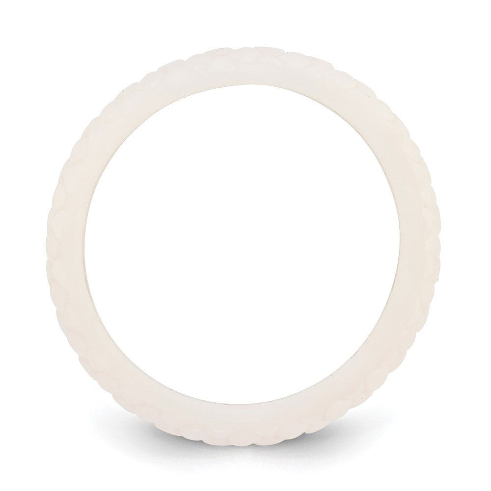 Silicone White Mermaid Pattern 5.7mm Domed Band Size 7