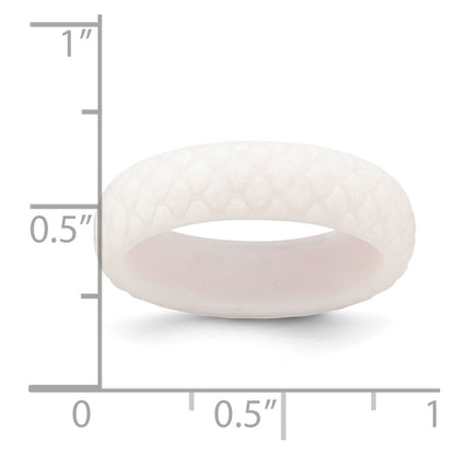Silicone White Mermaid Pattern 5.7mm Domed Band Size 8
