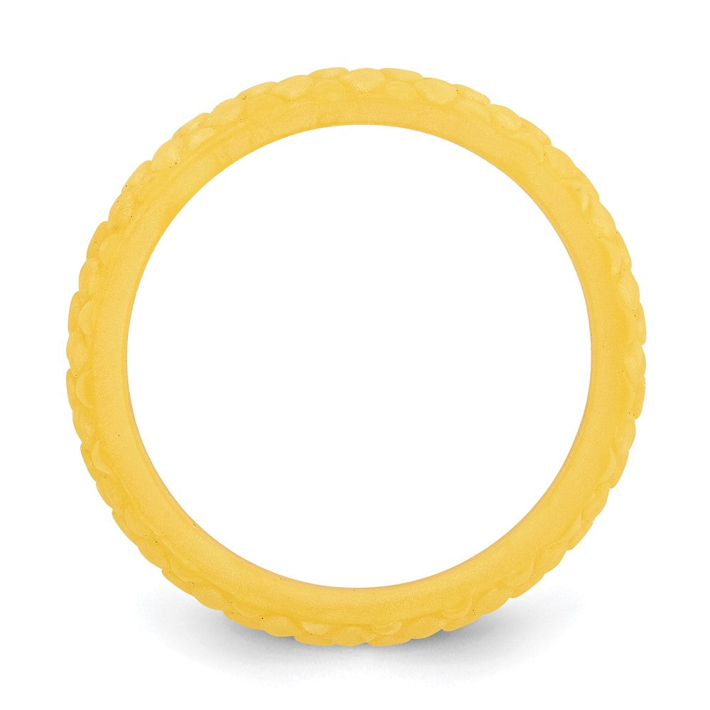 Silicone Yellow Mermaid Pattern 5.7mm Domed Band Size 7
