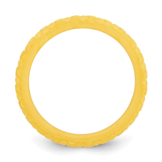 Silicone Yellow Mermaid Pattern 5.7mm Domed Band Size 7