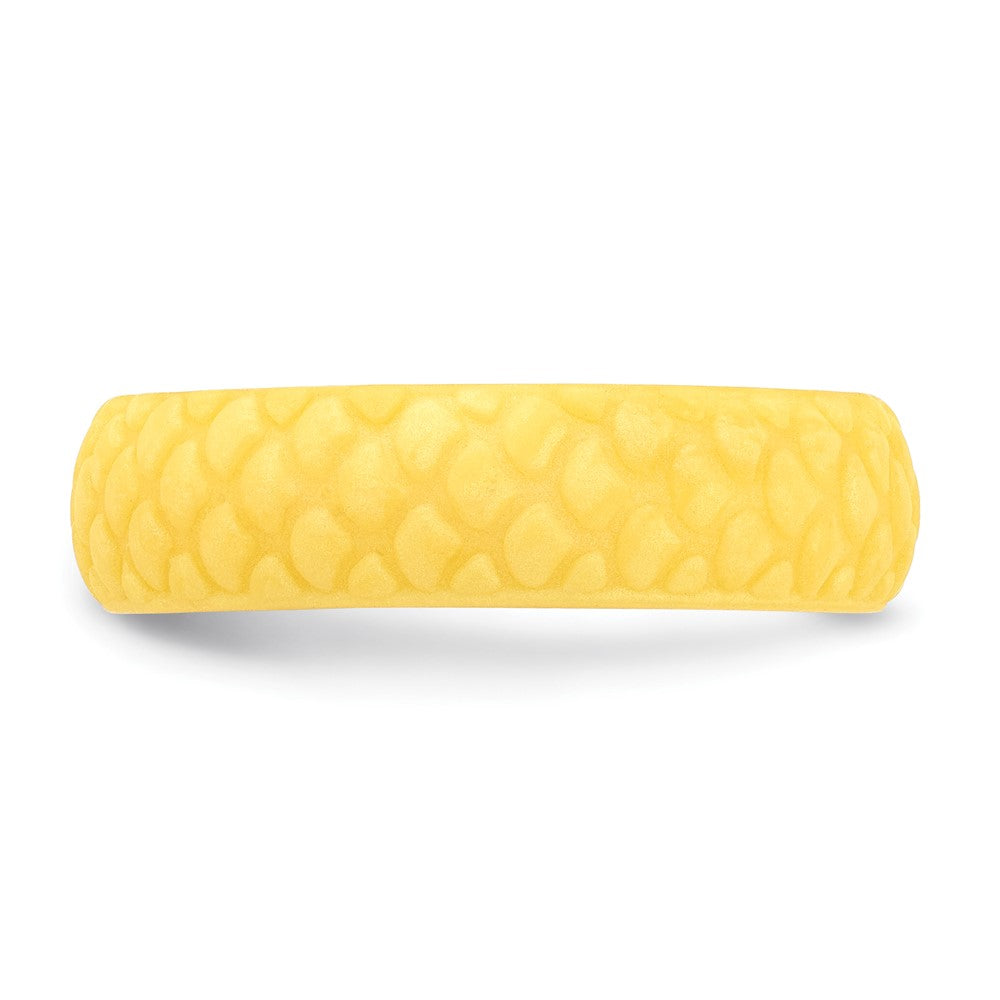 Silicone Yellow Mermaid Pattern 5.7mm Domed Band Size 7