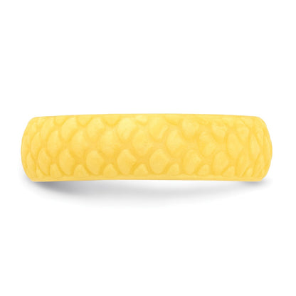 Silicone Yellow Mermaid Pattern 5.7mm Domed Band Size 7