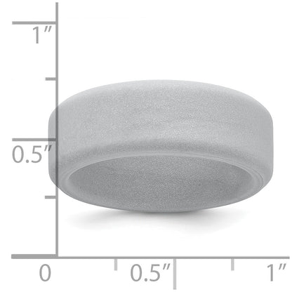 Silicone Silver Metallic 8mm Band