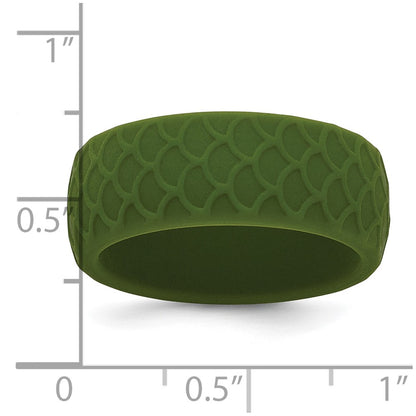 Silicone Olive Green 8.70mm Fish Scale Pattern Band