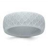 Silicone Metallic Silver 8.70mm Fish Scale Pattern Band