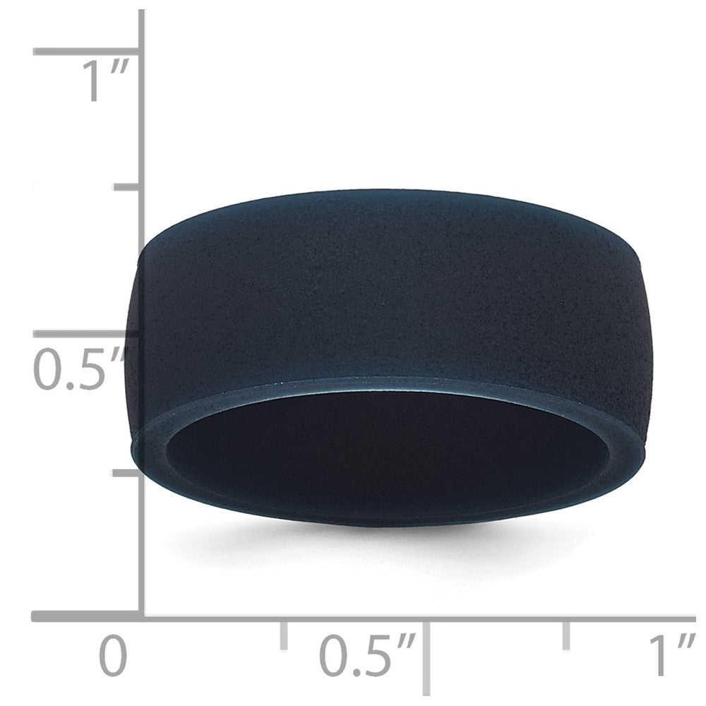 Silicone Navy Blue 8.70mm Flat Edge Band