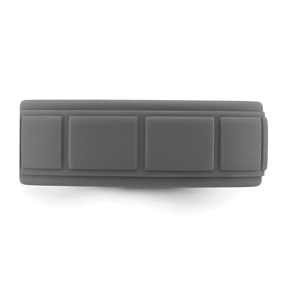 Silicone Dark Gray 8mm Grid Pattern Band