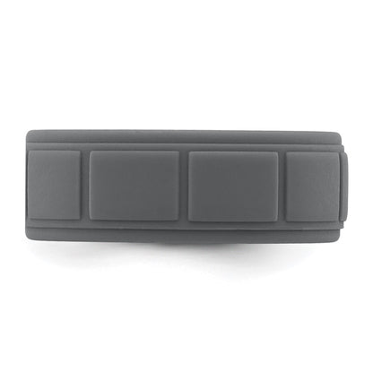 Silicone Dark Gray 8mm Grid Pattern Band