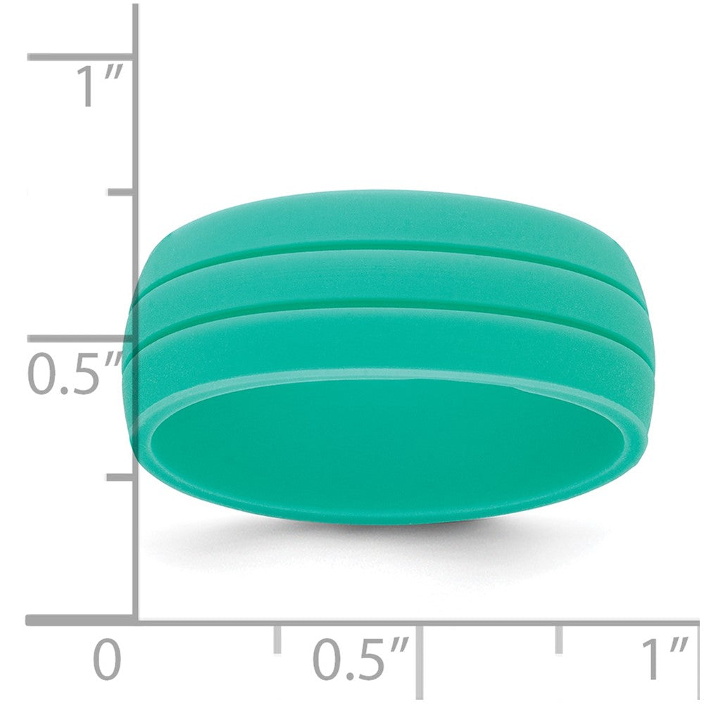 Silicone Aqua Blue 8.50mm Grooved Band