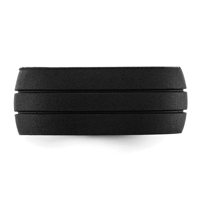 Silicone Black 8.50mm Grooved Band