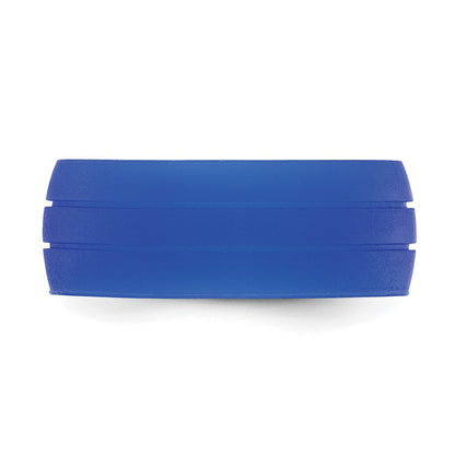 Silicone Blue 8.50mm Grooved Band