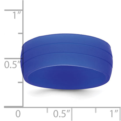 Silicone Blue 8.50mm Grooved Band