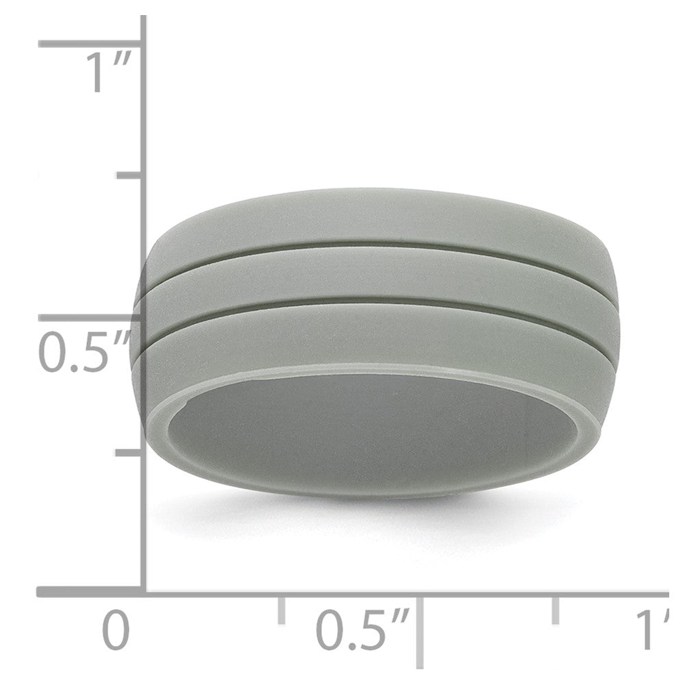 Silicone Light Gray 8.50mm Grooved Band