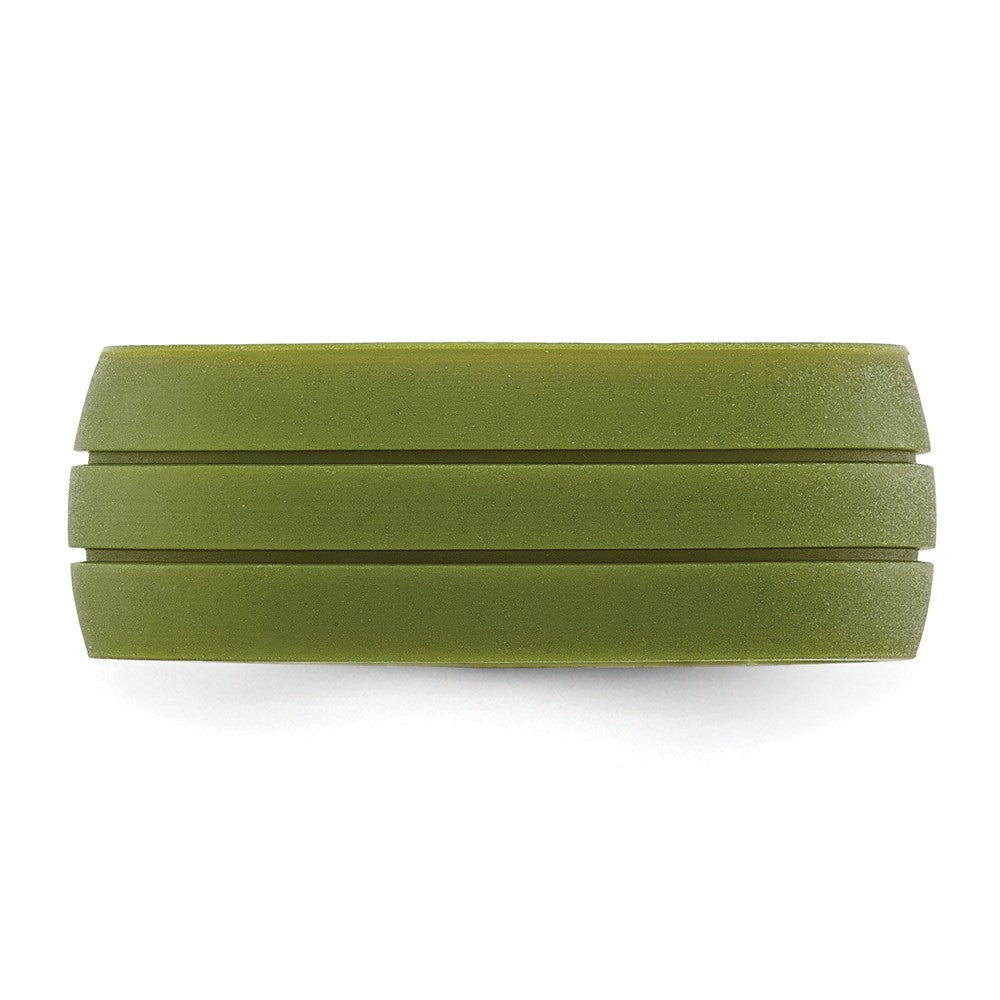 Silicone Olive Green 8.50mm Grooved Band