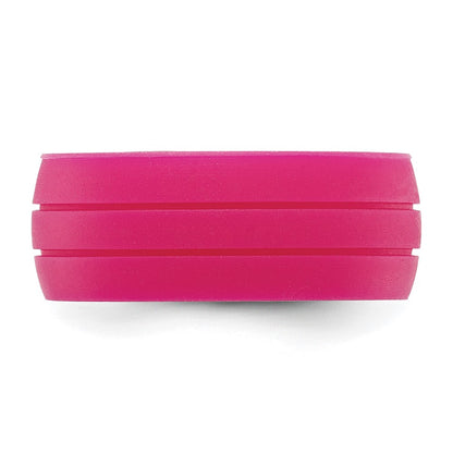 Silicone Fuchsia 8.50mm Grooved Band