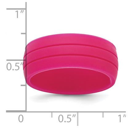 Silicone Fuchsia 8.50mm Grooved Band