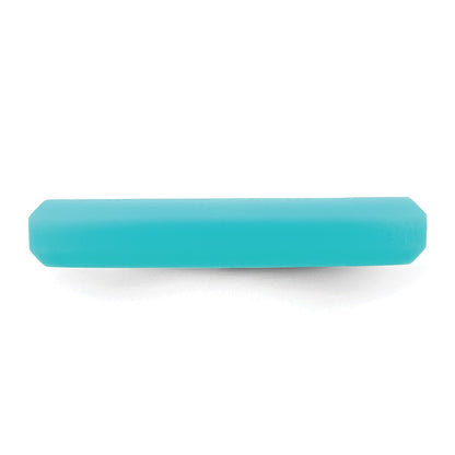 Silicone Aqua Blue 4mm Ridged Edge Band