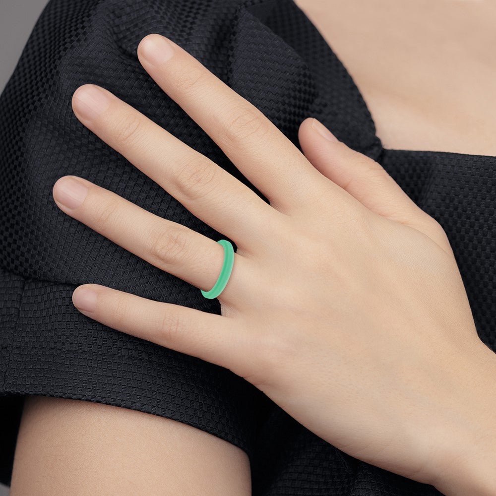 Silicone Mint Green 4mm Ridged Edge Band