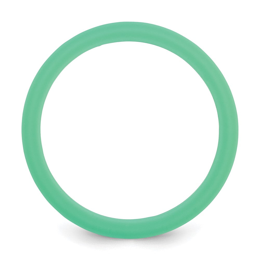 Silicone Mint Green 4mm Ridged Edge Band