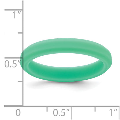Silicone Mint Green 4mm Ridged Edge Band